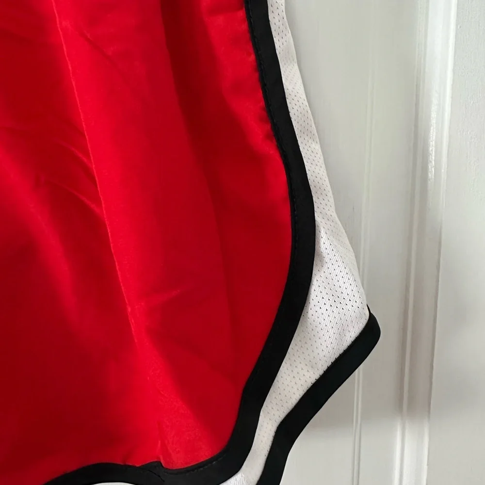 Nike Women's Red and Black Athletic Shorts - Picture 4 of 5